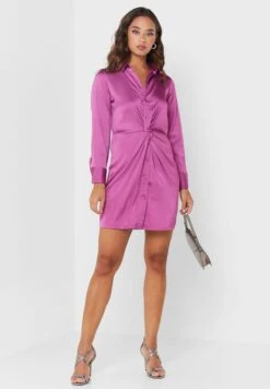 Front Twisted Shirt Dress