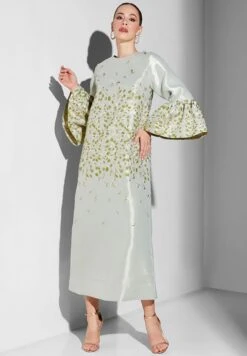 Embellished Flute Sleeve Dress