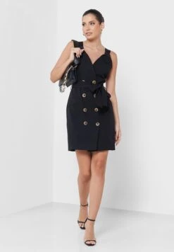 Double Breasted Pocket Detail Dress