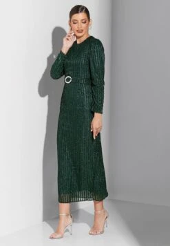 Belted Shimmer Dress