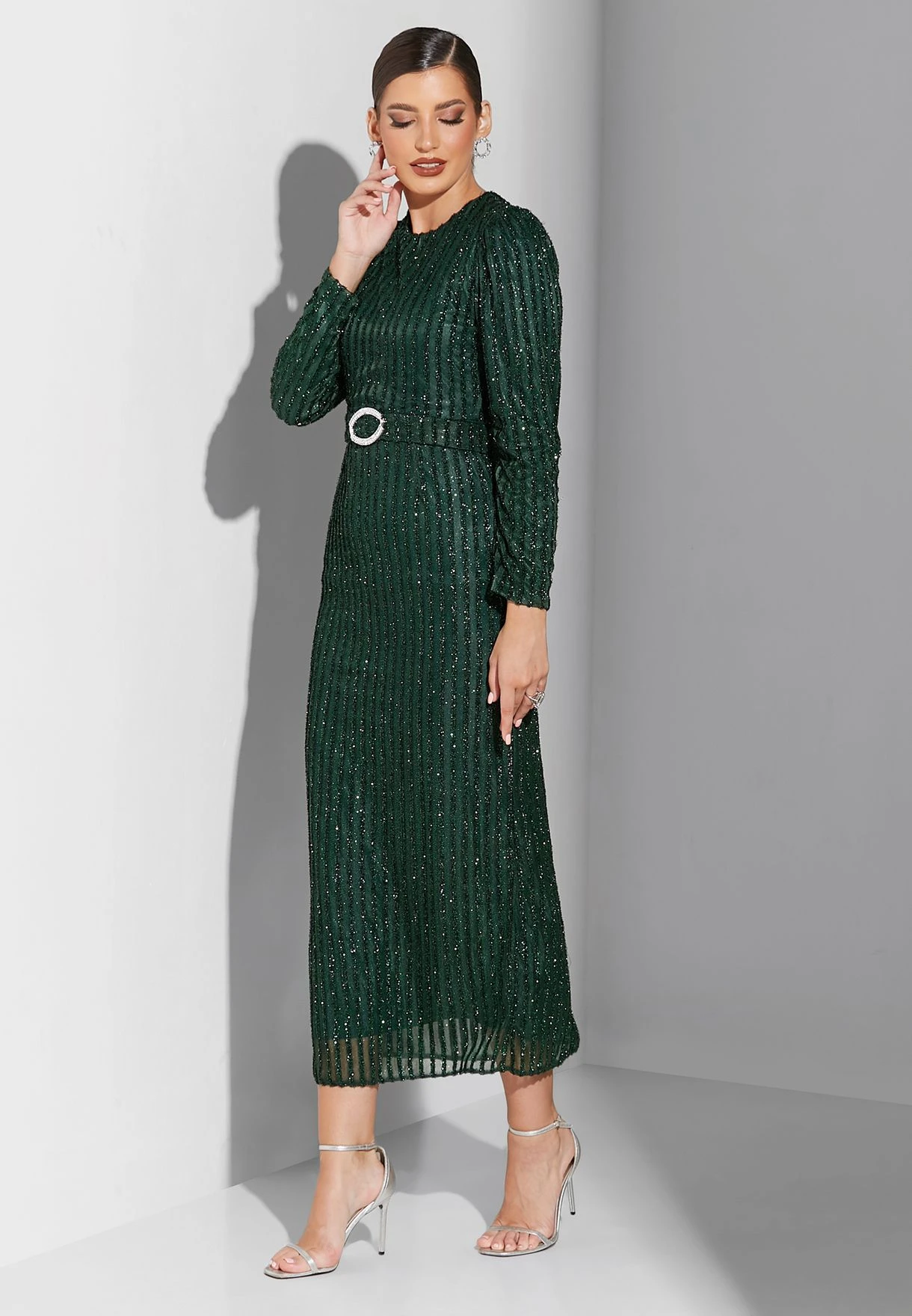 Belted Shimmer Dress 1 Belted Shimmer Dress