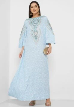 Boat Neck Printed Jalabiya