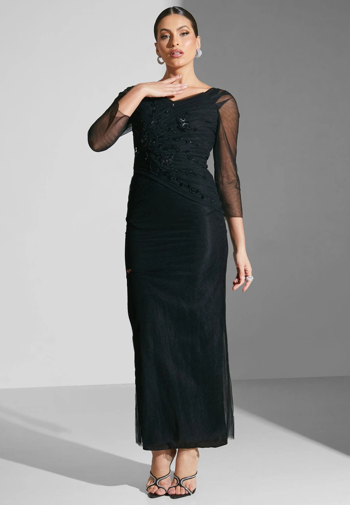 Embellished Sweetheart Neck Dress 1 Embellished Sweetheart Neck Dress