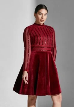 Mesh Sleeve Tiered Dress