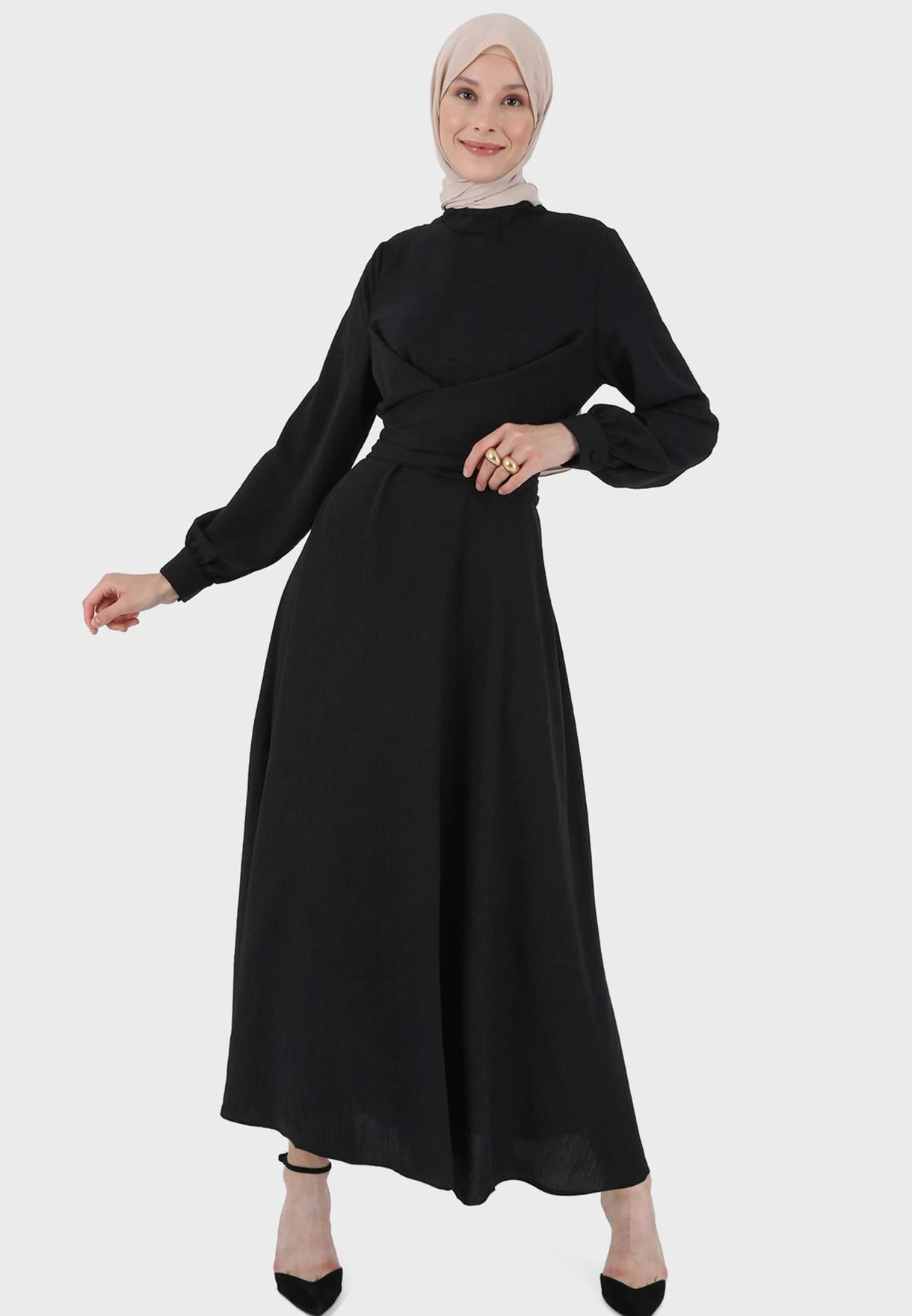 High Neck Flared Dress 1 High Neck Flared Dress