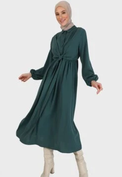 Balloon Sleeve Tie Detail Dress