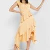 Asymmetric Ruffle Detail Dress