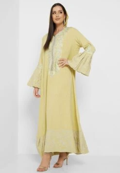 Flared Sleeve Printed Jalabiya