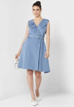 Embellished Belted Wrap Dress