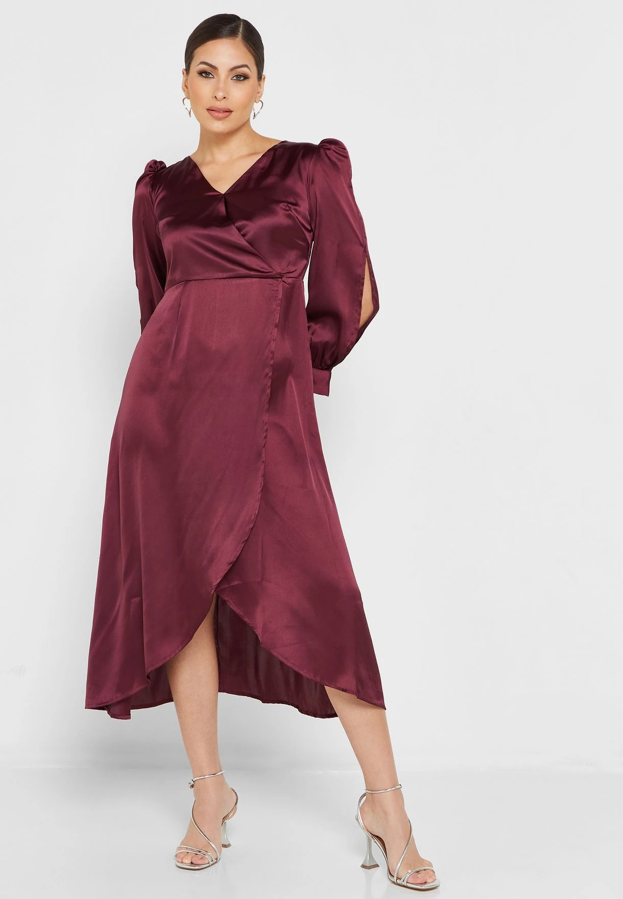 Puff Sleeve Asymmetrical Hem Dress 1 Puff Sleeve Asymmetrical Hem Dress