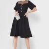 Button Detail Pleated Dress