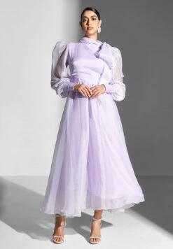 Tie Knot Detail Puff Sleeve Dress