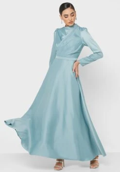 Puff Sleeve Fit & Flare Dress