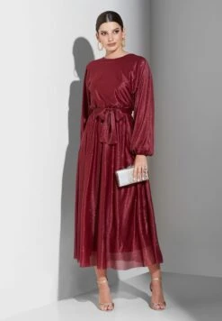 Solid Puff Sleeve Dress