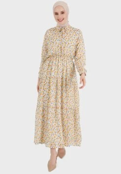 Balloon Sleeve Printed Tiered Dress