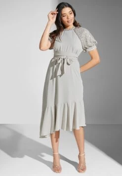 Belted Sequin Detail Dress