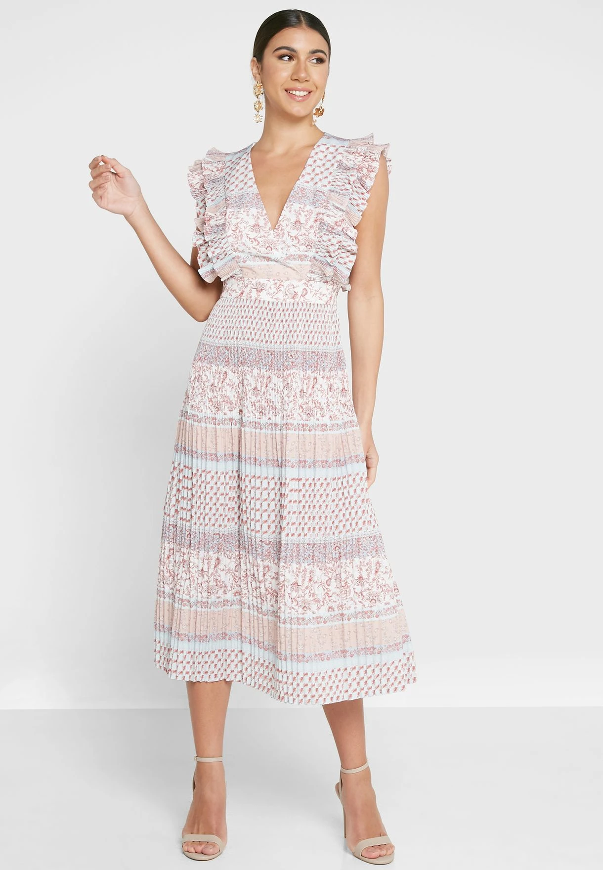 Tiered Ruffle Sleeve Dress 1 Tiered Ruffle Sleeve Dress