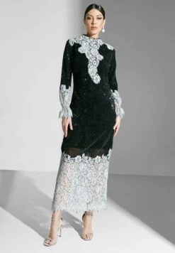 Shimmer Ruffle Sleeve Dress