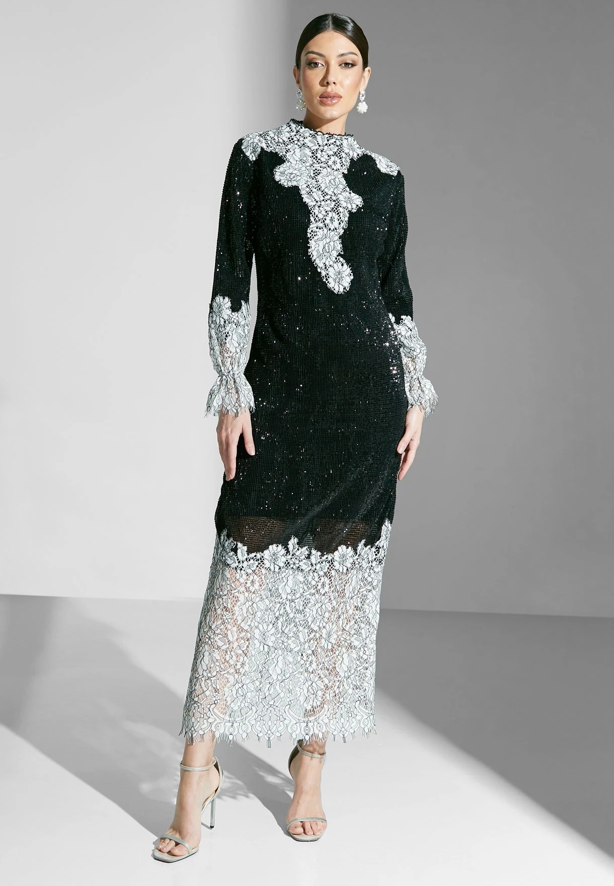 Shimmer Ruffle Sleeve Dress 1 Shimmer Ruffle Sleeve Dress