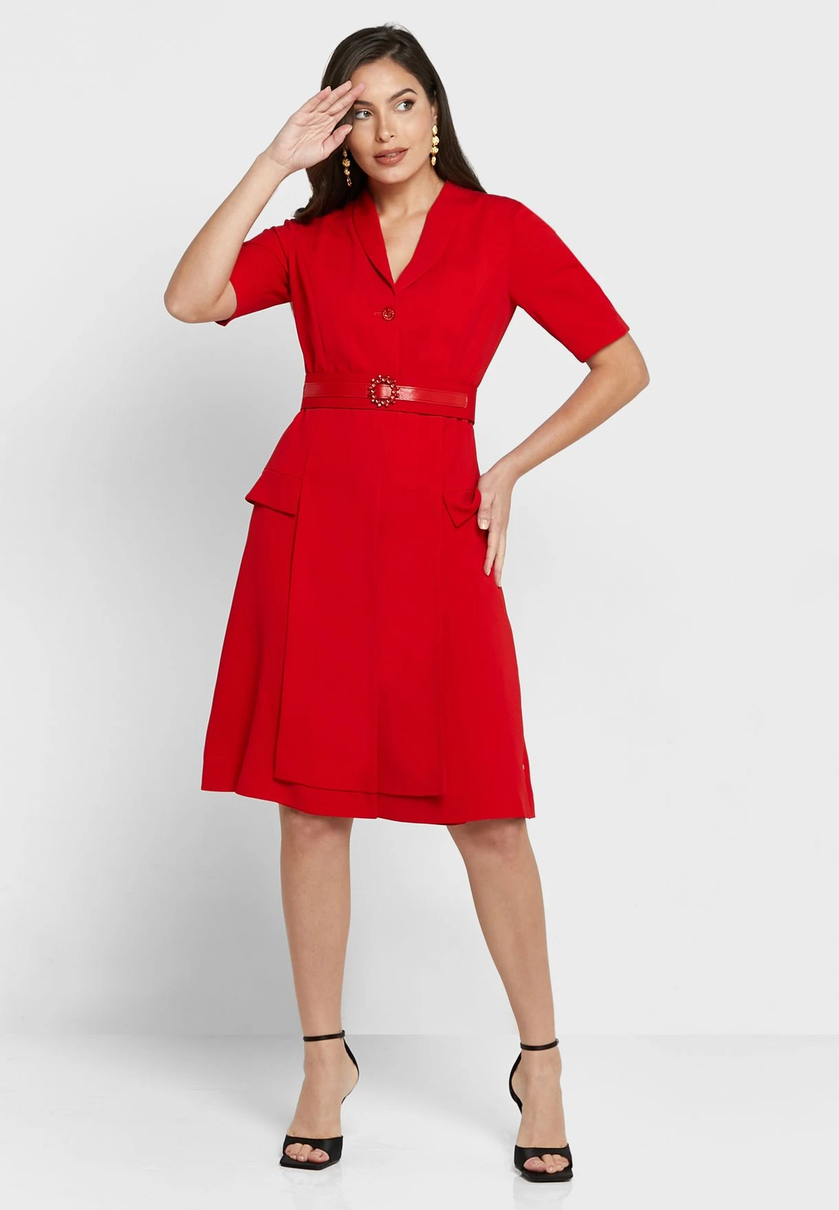 Button Down Pocket Detail Dress 1 Button Down Pocket Detail Dress