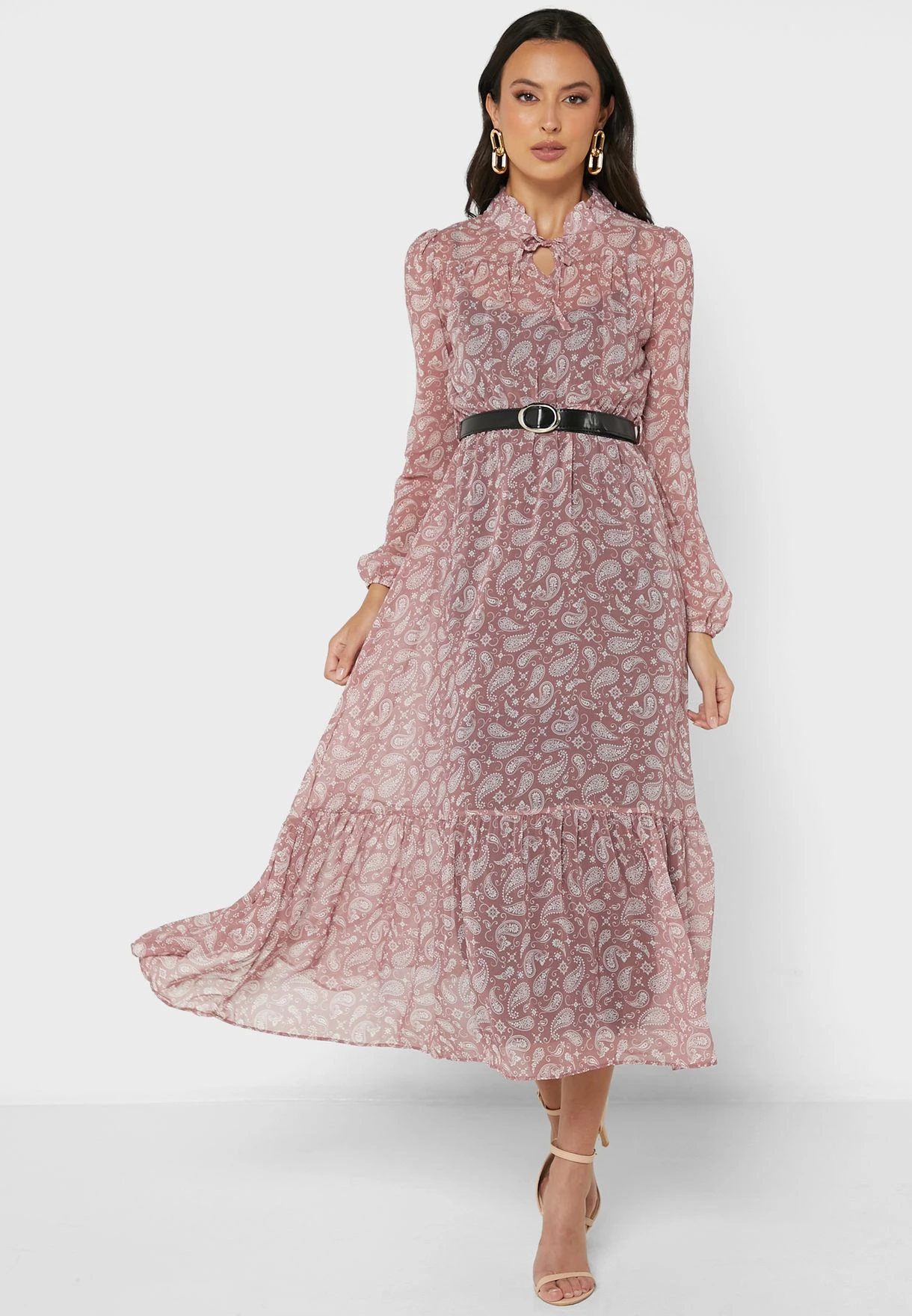 Floral Printed Belted Dress 1 Floral Printed Belted Dress