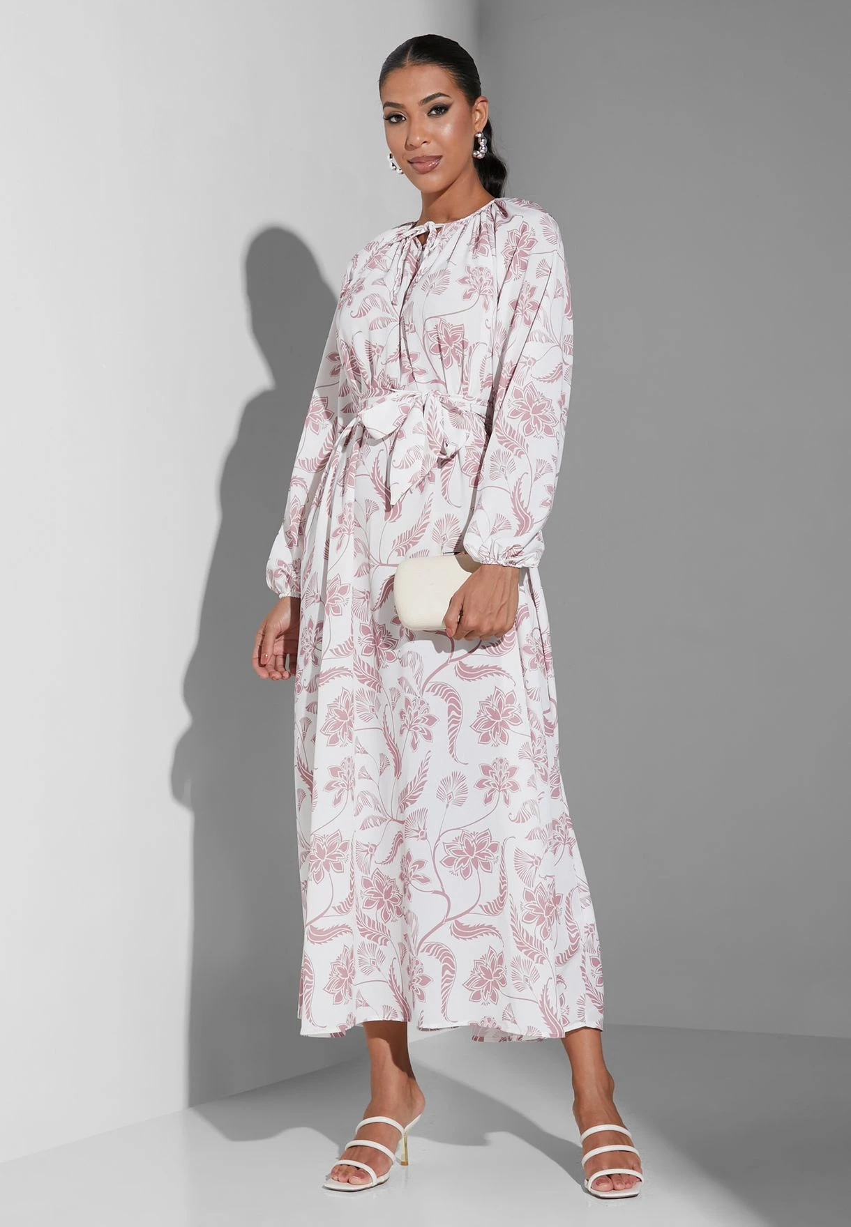 Floral Print Tie Detail Dress 1 Floral Print Tie Detail Dress