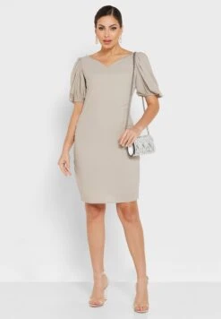Puff Sleeve V-Neck Dress