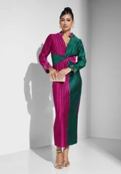 Front Twist Plisse Dress