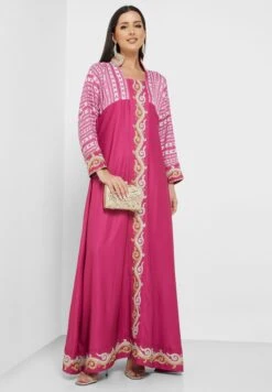 Color Block Printed Jalabiya