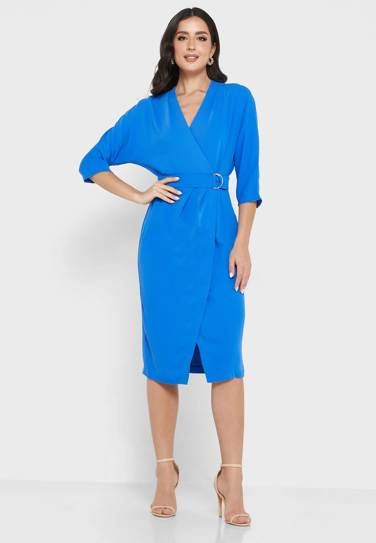 Belted Surplice Neck Dress 1 Belted Surplice Neck Dress