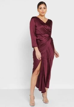 V-Neck Front Twisted Wrap Dress