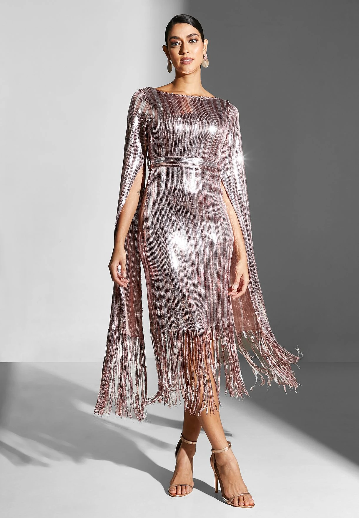 Sequin Detail Fringe Hem Dress 1 Sequin Detail Fringe Hem Dress