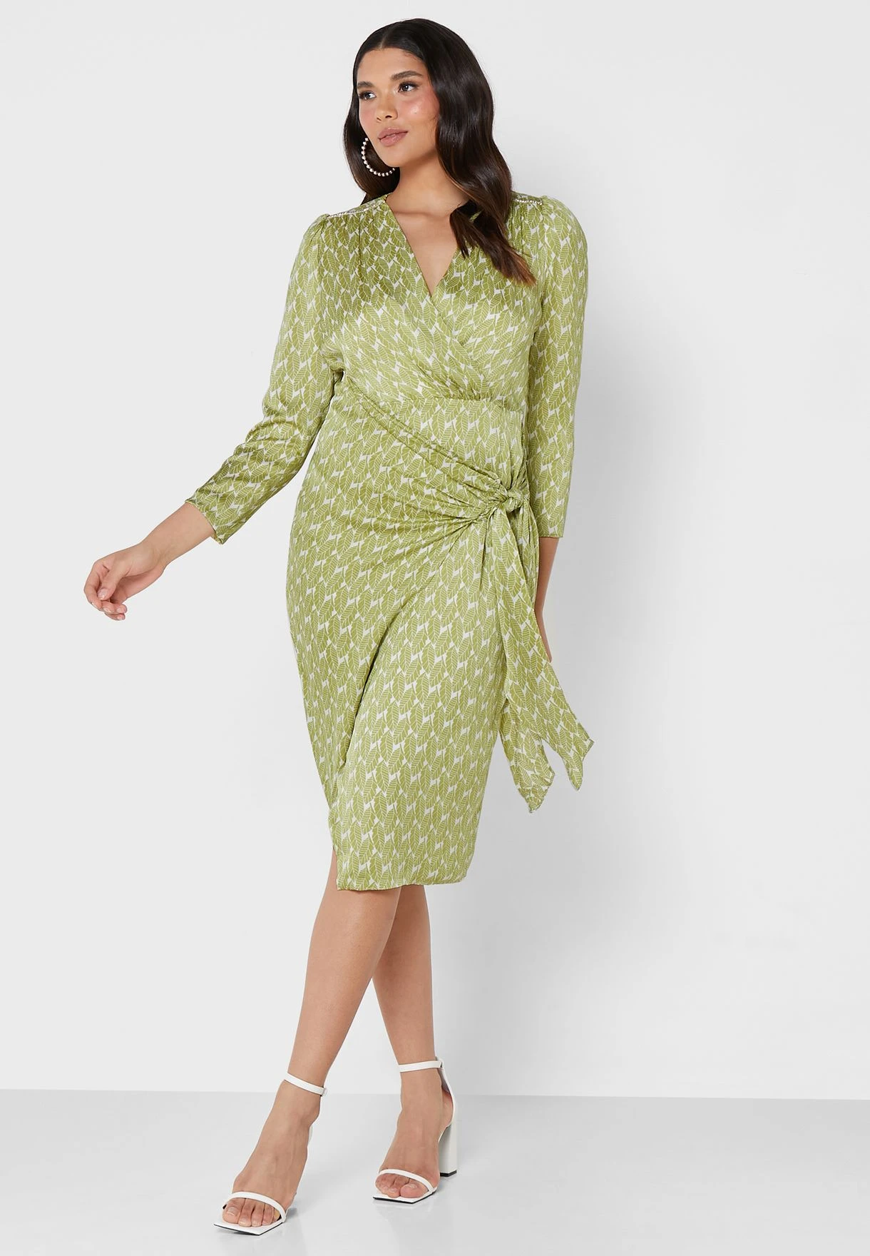 Surplice Neck Tie Detail Dress 1 Surplice Neck Tie Detail Dress