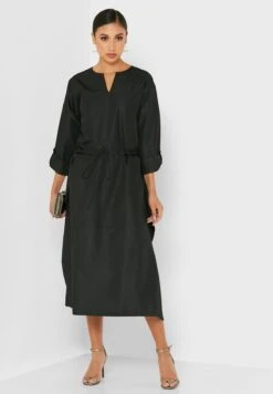 Puff Sleeve Tie Detail Dress