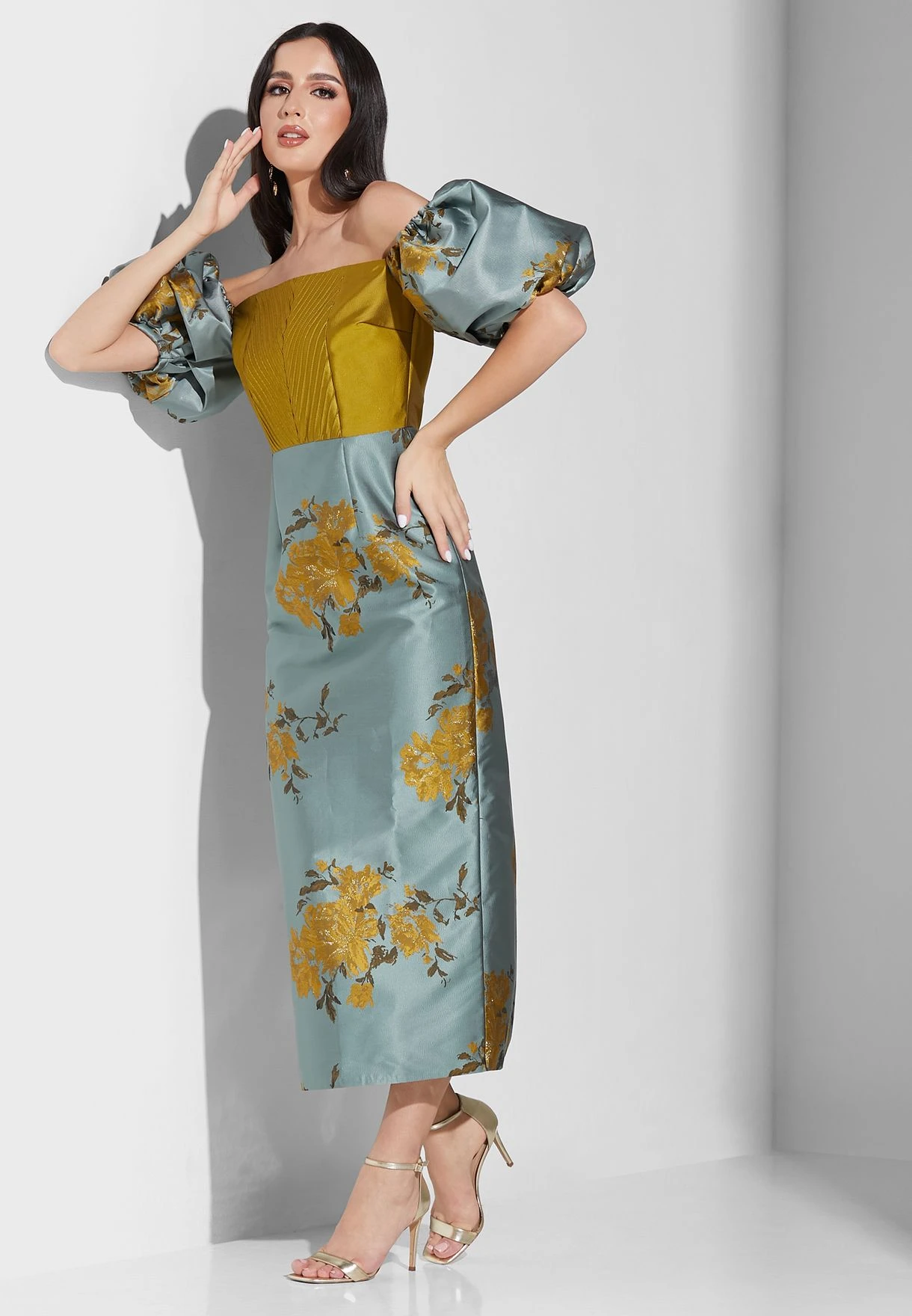 Bardot Floral Balloon Sleeve Dress 1 Bardot Floral Balloon Sleeve Dress