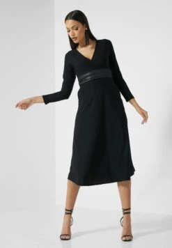 ELLA Wrap Front Belted Midi Dress