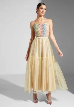 Embellished Ruffle Strappy Dress