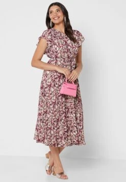 Printed Tie Detail Tiered Dress