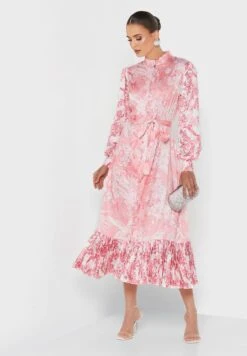 Button Detail Floral Print Dress