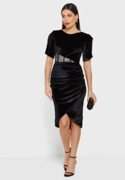 Ruched Lace Detail Dress