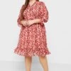Cuff Sleeve Printed Dress