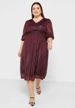 Puff Sleeve Fit & Flare Dress