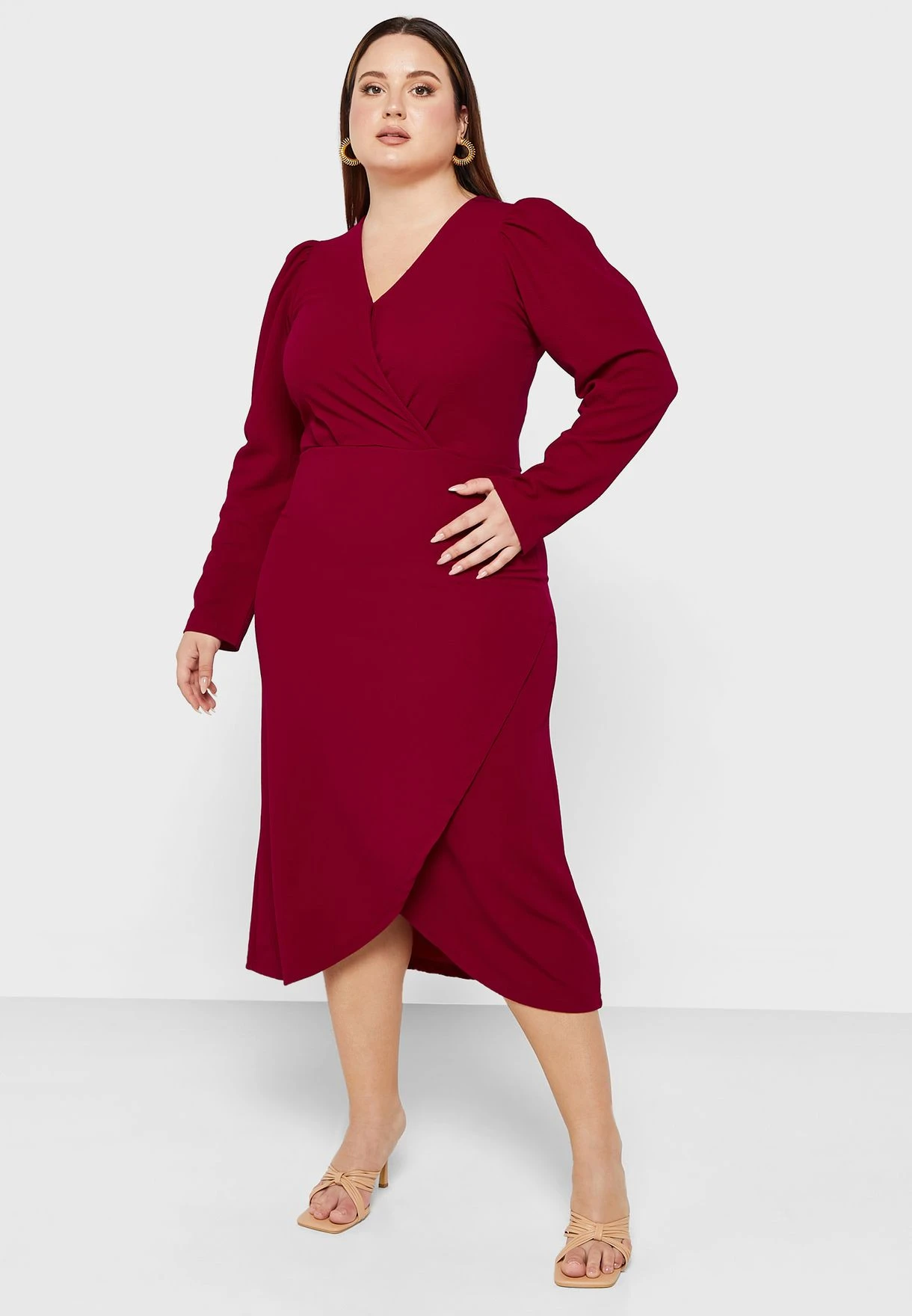V Neck Puff Sleeve Dress 1 V Neck Puff Sleeve Dress