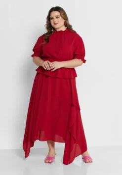 Asymmetrical Top And Skirt Set