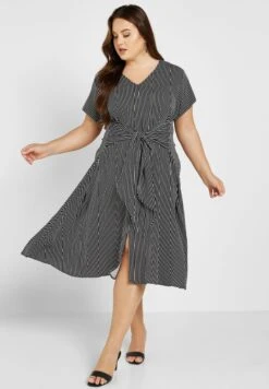 Tie Knot Detail Striped Dress