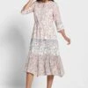 Pleated Hem Printed Dress