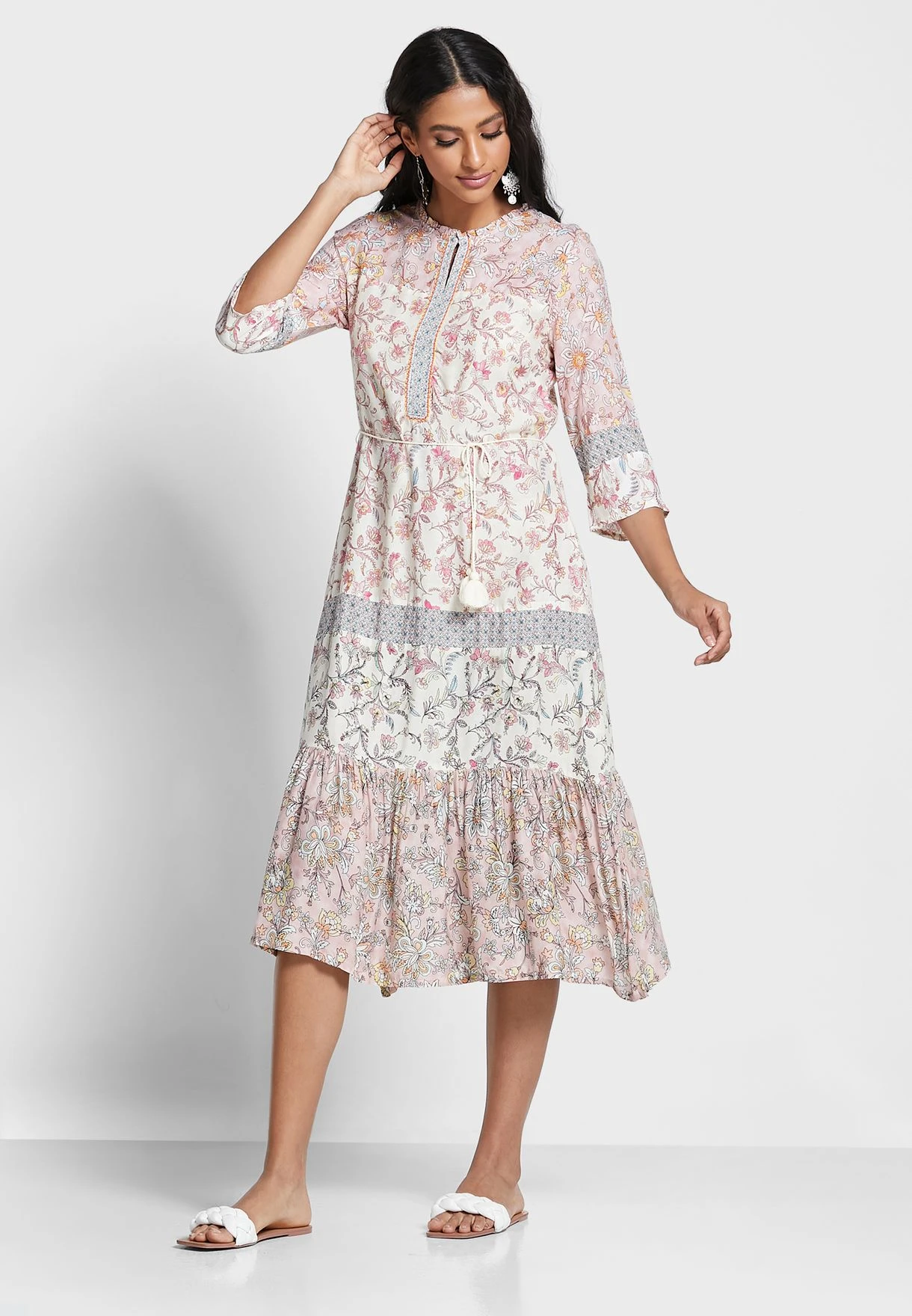 Pleated Hem Printed Dress 1 Pleated Hem Printed Dress