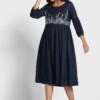 Balloon Sleeves Pleated Dress