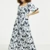 Square Neck Floral Print Dress