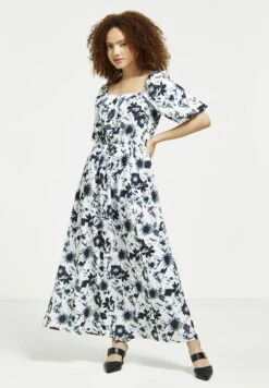 Square Neck Floral Print Dress